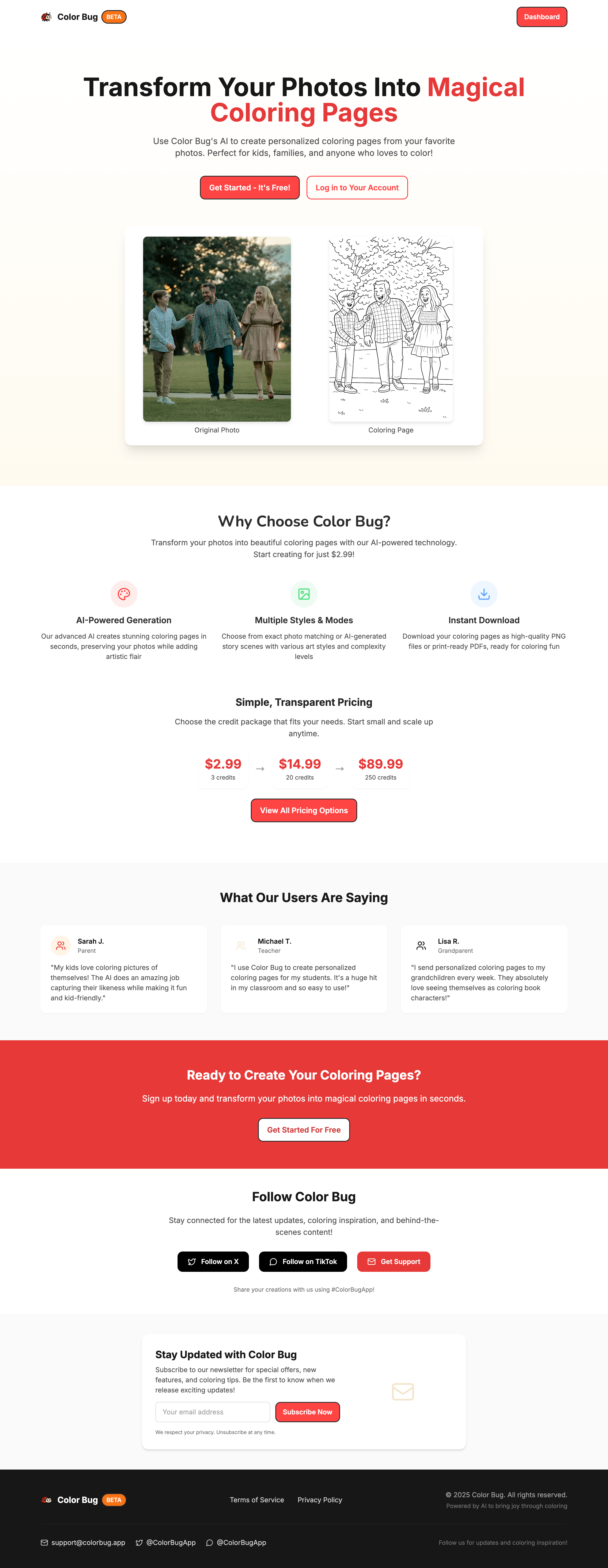 Color Bug Web Application